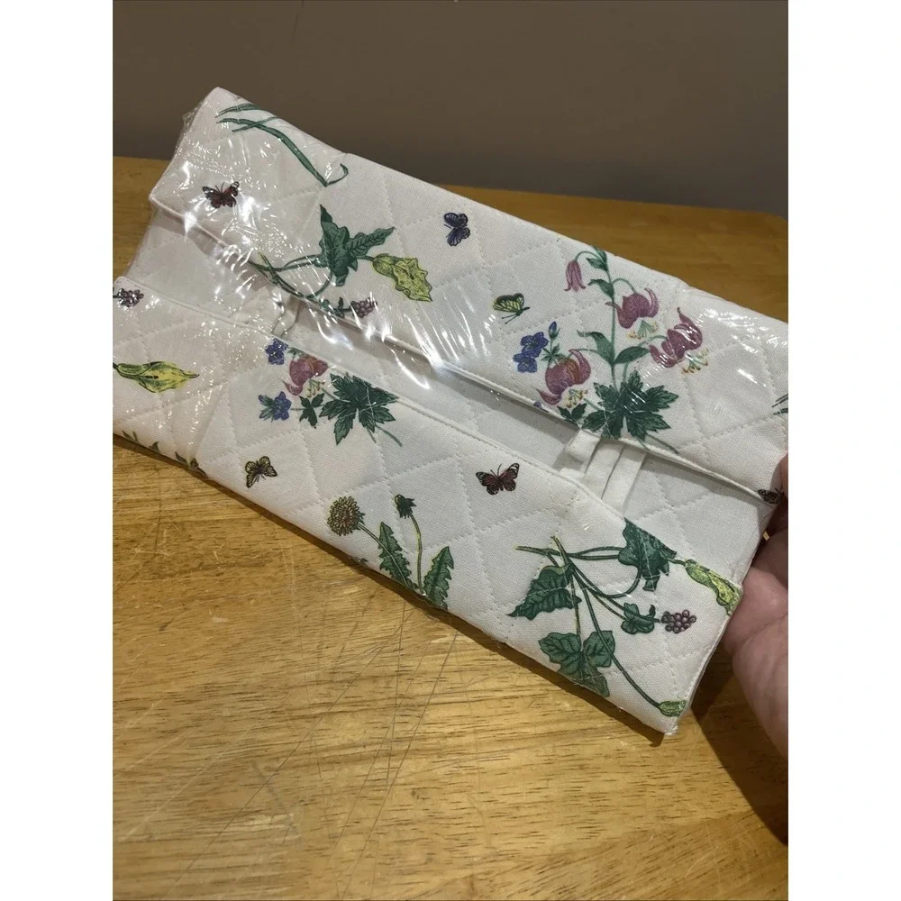 Studio Nova Garden Bloom Fabric Bread Basket‎ Quilted Floral Vtg Mikasa